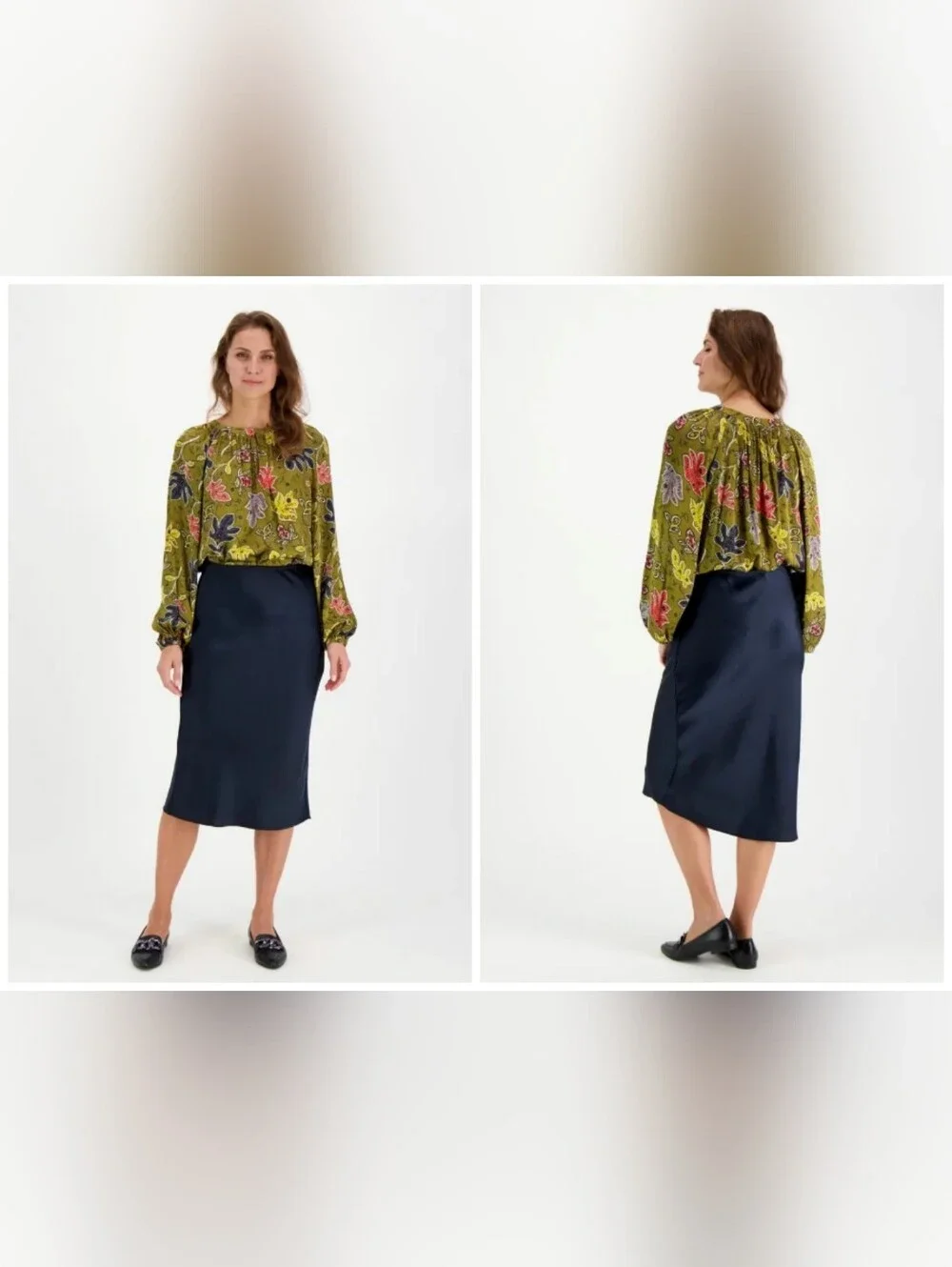 Part Two Cesilla PW Long Sleeve O-neck Botanical Floral Print Blouse - Picture 3 of 13